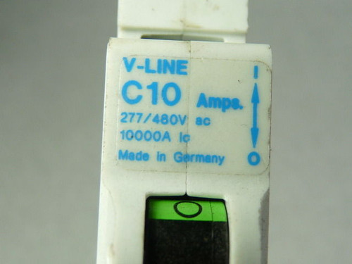 General Electric V07110 C10 V-Line Circuit Breaker 1-Pole 10A 277VAC USED