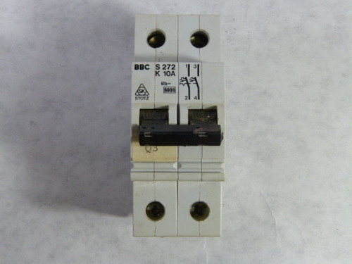 ABB S272K10A S272-K10A Circuit Breaker 10Amp 2Pole 277/480VAC USED