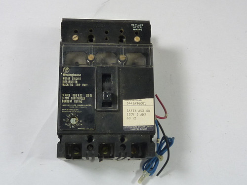 Westinghouse 3441A96G01 Circuit Interrupter 5A 120V 60HZ USED