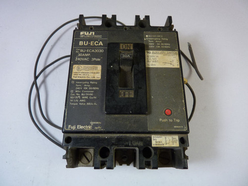 Fuji Electric BU-ECA-3030 Breaker 30 Amp 3 Pole USED