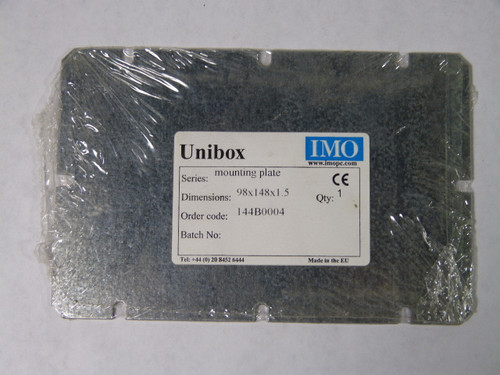 Unibox 144B0004 Mounting Plate 98 x 148 x 1.5 NEW