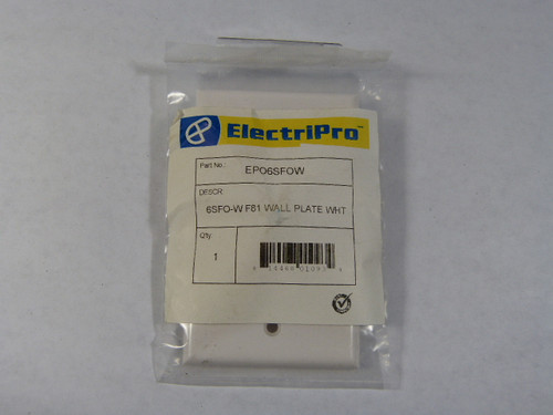 ElectriPro EPO6SFOW White Wall Plate SHELF WEAR NWB