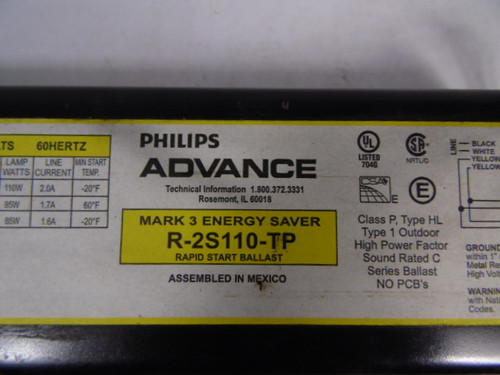 Philips R-2S110-TPC Magnetic Ballast 120 V ! NEW !