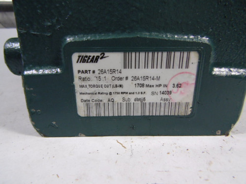 Dodge 26A15R14 Gear Reducer 15:1 Ratio 1708lb-in 3.62HP@1750RPM ! NEW !
