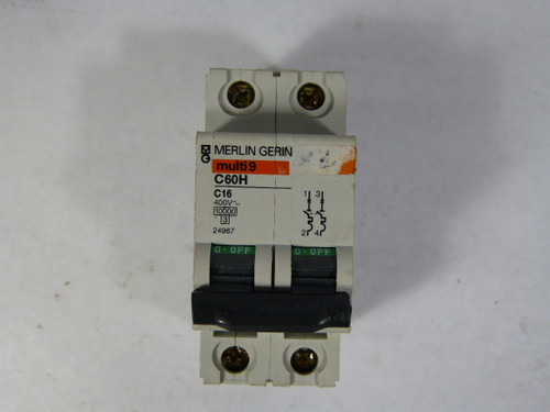 Merlin Gerin 24987 Circuit Breaker 16A 2-Pole USED