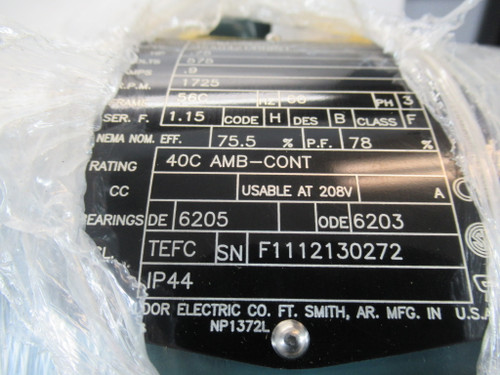 Baldor .75HP 1725RPM 575V 56C TEFC 3Ph .9A 60Hz ! NEW !