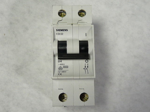 Siemens 5SX22D4 Circuit Breaker 2-Pole 4 Amp 400V USED