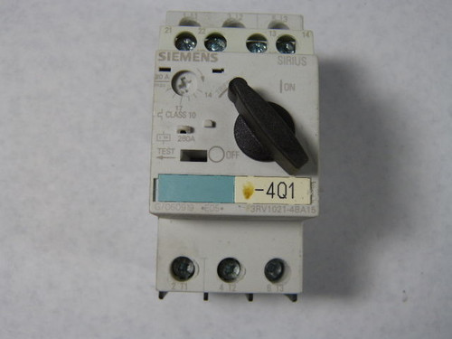 Siemens 3RV1-021-4BA15 Class 10 Circuit Breaker 20A 3P USED