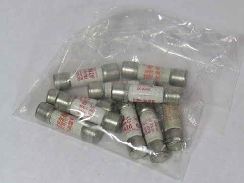 Gould Shawmut ATM20 Time Delay Fuse 20A 600V Lot of 10 USED