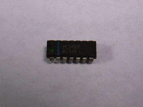 Motorola MC3403P Single Supply Quad Operational Amplifier 14-Pin USED