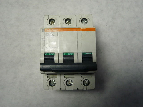 Merlin Gerin MG24544 C60-D40A Supplementary Protector 3-Pole 40A 480Y/277V USED