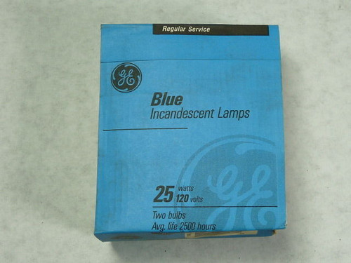 General Electric 37577 25A/B Incandescent Blue Bulb 25W 120V 2-Pack ! NEW !