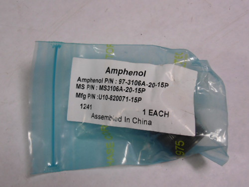 Amphenol 97-3106A-20-15P Circular Shell Straight Plug ! NWB !