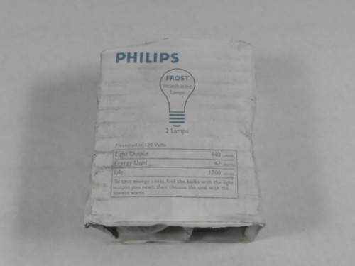 Philips 50A/RS-120/130V Frost Incandescent Lamp 120/130V 47W Pack of 2 ! NEW !