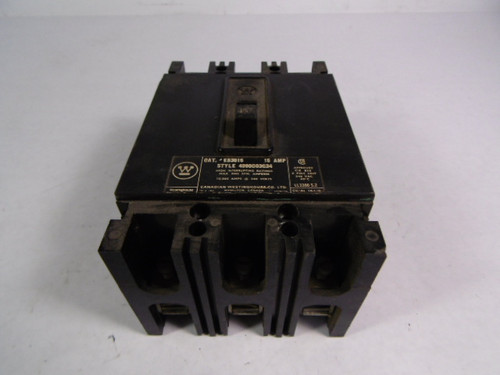 Westinghouse EB3015 Circuit Breaker 3-Pole 15A 240V AC USED