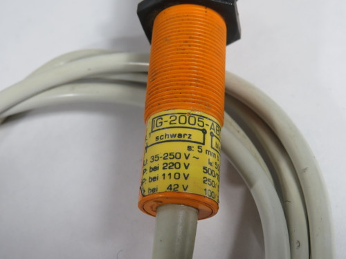 IFM IG-2005-ABOW Proximity Sensor 32-250V 500mA 5mm 54" Cut Wires USED