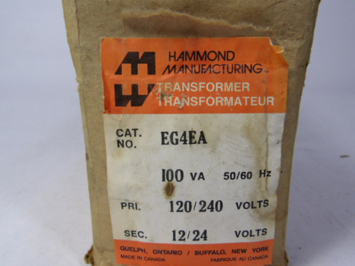 Hammond EG4EA Transformer 100 VA 120 / 240 Pri V 50 / 60 HZ ! NEW !