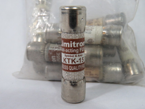 Limitron KTK-15 Fast Acting Fuse 15A 600V Lot of 10 USED