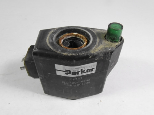 Parker 205235 Solenoid Coil 120V 60Hz USED