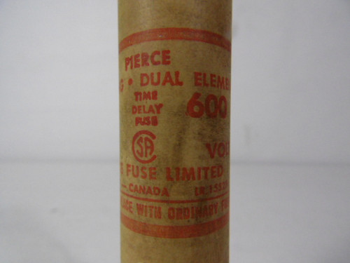 Pierce 60-600 Dual Element Time Delay Fuse 60A 600V USED