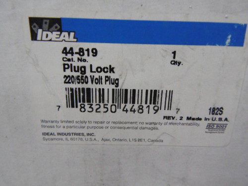 Ideal 44-819 Plug Lock for 220/550V Plug ! NEW !