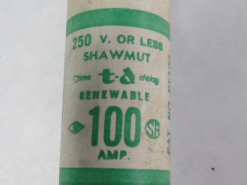 Shawmut RF100 Time Delay Renewable Fuse 100A 250V USED