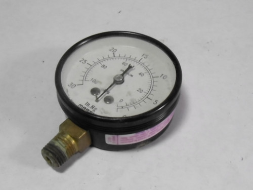 Marsh 30-0 Pressure Gauge 30-0inHg 100-0kPa USED