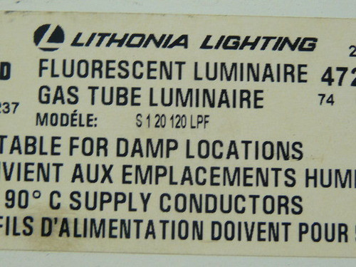 Lithonia Lighting S120120LPF Light Strip 24" 120VAC 472214 USED