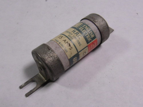 English Electric C15K Fuse Open Hole 15A 600V AC USED