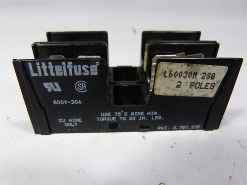 Littlefuse L60030M Fuse Block 600 V 30 A 2 Pole USED