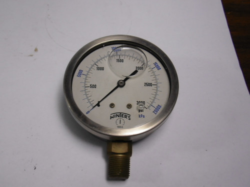 Winters P627 Pressure Gauge 0-2000kPa 0-3000psi ! NEW !