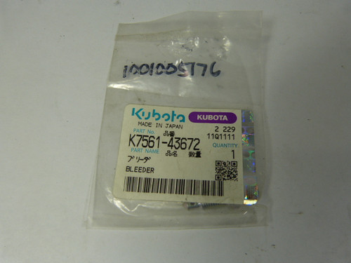 Kubota K7561-43672 Bleeder ! NWB !