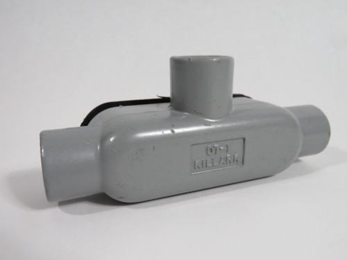 Killark 17433AAA OT-1 Conduit Body 1/2" Aluminum w/ OL-10 Cover & Gasket USED