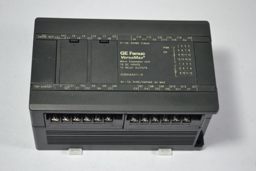 GE Fanuc IC200UEX211-B VersaMax Micro Expansion Unit 2A 5VDC 240VAC USED