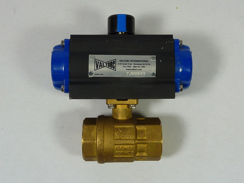 Valtorc 1-1/4" Full Port Brass Ball Valve w/ Pneumatic Actuator USED