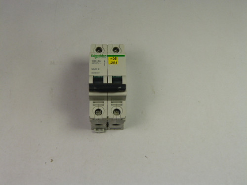 Schneider Electric MGN61317 2-Pole Circuit Breaker C60 6A 50/60HZ USED