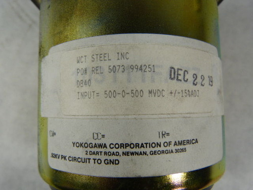 Yokogawa DB40-200 Meter Input 200-0-200 Tons MVDC?15%ADJ USED