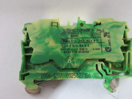 Wago 2006-1207 2-Conductor Ground Terminal Block USED