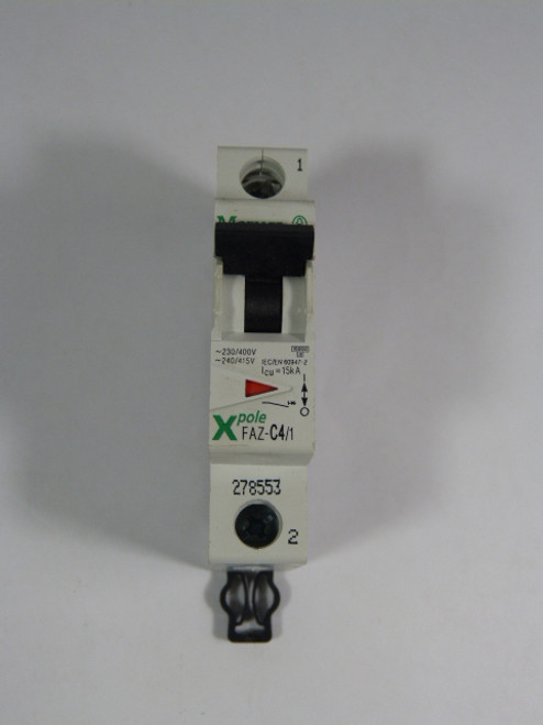 Moeller FAZ-C4/1 Miniature Breaker 1-Pole 4 Amp USED