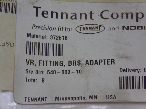 Tennant 372516 Adapter Fitting ! NWB !