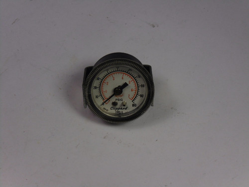 Clippard 309-02 Pressure Gauge 0-100 PSIG USED