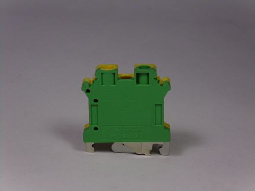 Phoenix Contact USLKG-10N Green/Yellow Ground Terminal Block 24-6AWG USED
