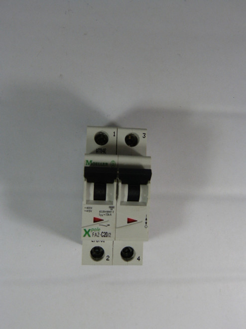 Moeller FAZ-C20/2 Miniature Breaker 2-Pole 20A USED