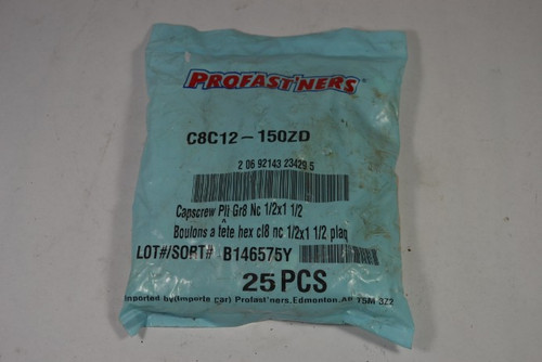 Profast'ners C8C12-150ZD Capscrew 1/2x1 Plated 25-Pack ! NWB !