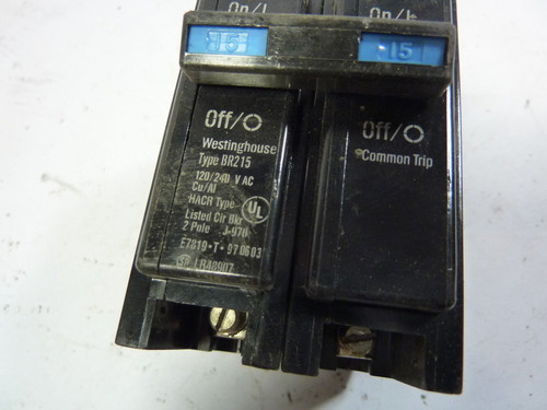 Westinghouse BR215 Circuit Breaker 15 Amp USED