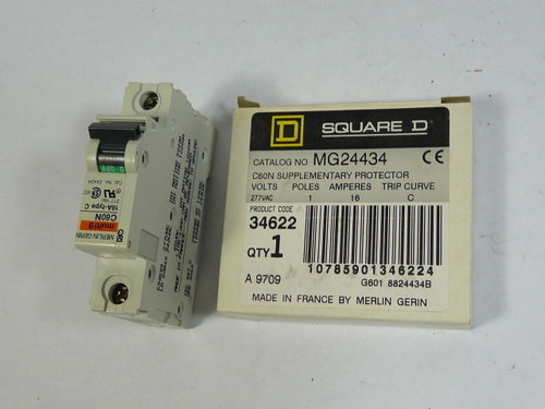 Square D 34622 Circuit Breaker 16AMP 1Pole 277V Curve C MG-24434 ! NEW !