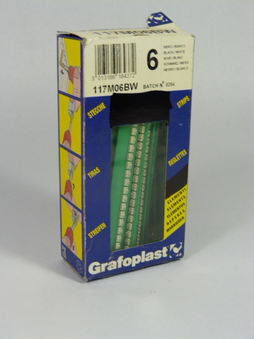Grafoplast BL117M06BW Wire/Cable Marker Strip #6 30-Pack ! NEW !