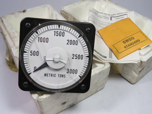 Yokogawa DB40-3000 Switchboard Meter 0-3000 Metric Tons CRACKED FACE USED