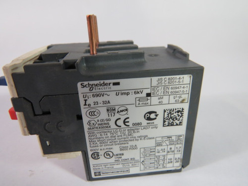 Schneider Electric LRD-32 Bimetallic Overload Relay 600V 32A USED