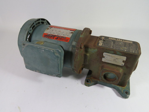 Reliance 1/2HP 1725RPM 208-230/460-480V C/W Gear Reducer 150-15:1 Ratio USED